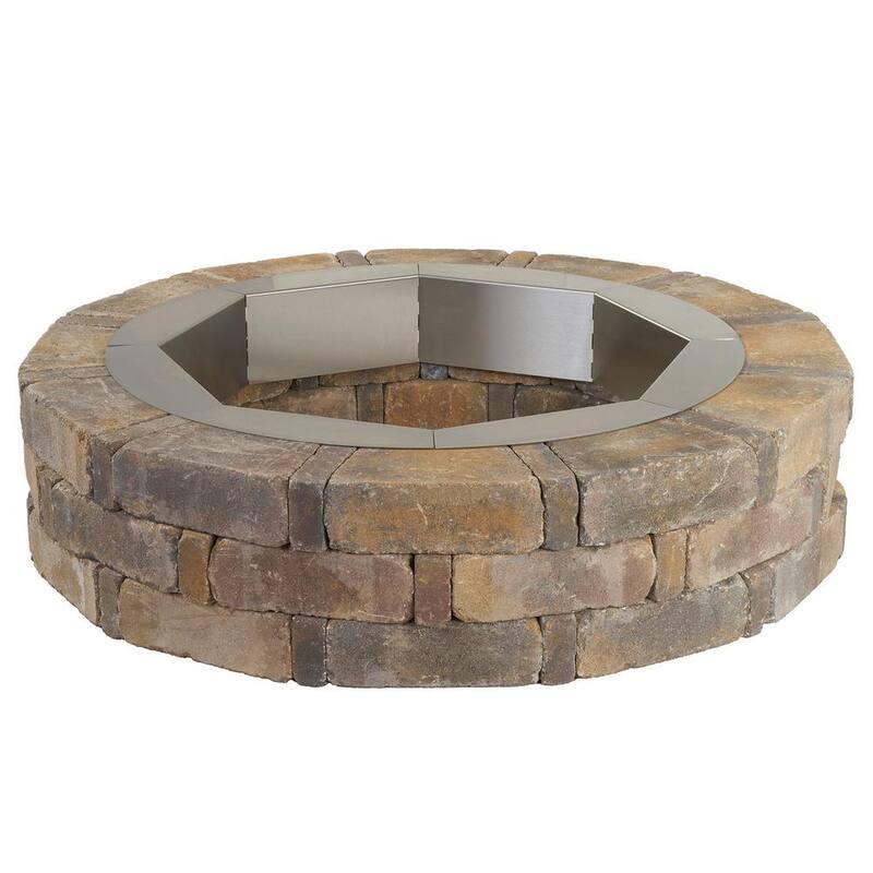 46 in. x 10.5 in. Round Concrete Fire Pit Kit No. 1 in with Round Insert-Paradise Island Wear