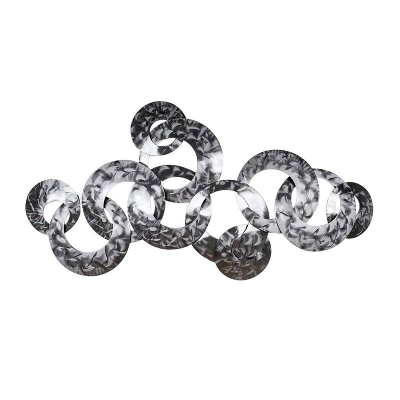 48.9 in. x 28.4 in. Silver Metal Abstract Modern Wall Art-Paradise Island Wear