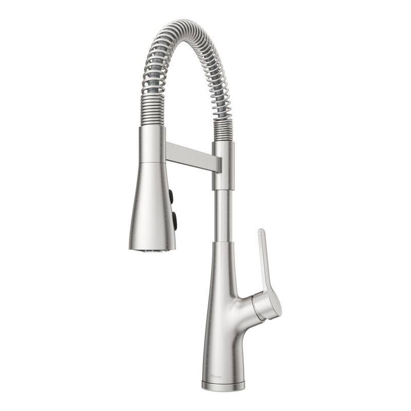 Neera Single-Handle Culinary Pull-Down Sprayer Kitchen Faucet in Stainless Steel-Paradise Island Wear