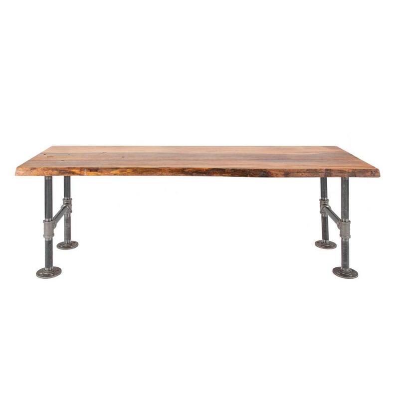 48 in. x 16 in. x 34 in. Sunset Cedar Stain Wood Accent Bench with Industrial Pipe Legs-Paradise Island Wear