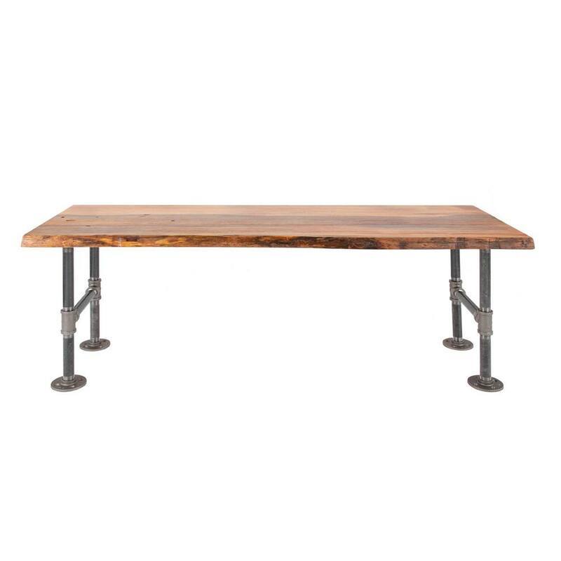 48 in. x 16 in. x 34 in. Sunset Cedar Stain Wood Accent Bench with Industrial Pipe Legs-Paradise Island Wear