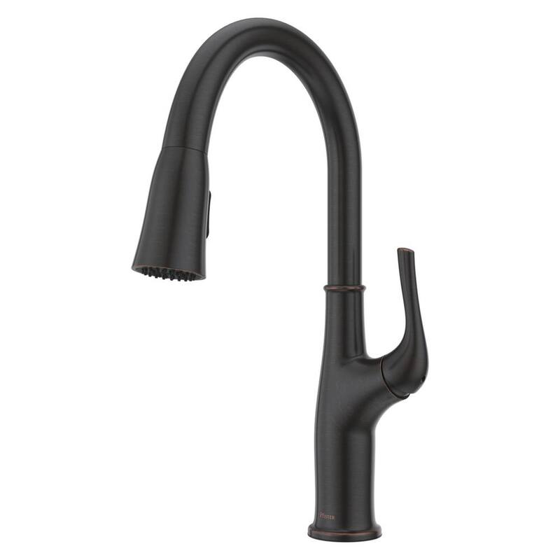 Highbury Single-Handle Pull-Down Sprayer Kitchen Faucet in Tuscan Bronze-Paradise Island Wear