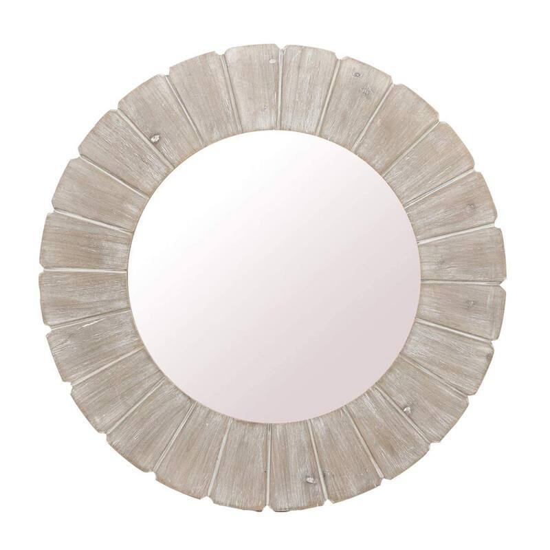 31.5 in. x 31.5 in. Farmhouse Round Framed Decorative Mirror-Paradise Island Wear