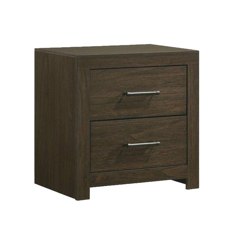 24 in. H x 24 in. W x 16 in. D 2-Drawer Nightstand in Walnut-Paradise Island Wear