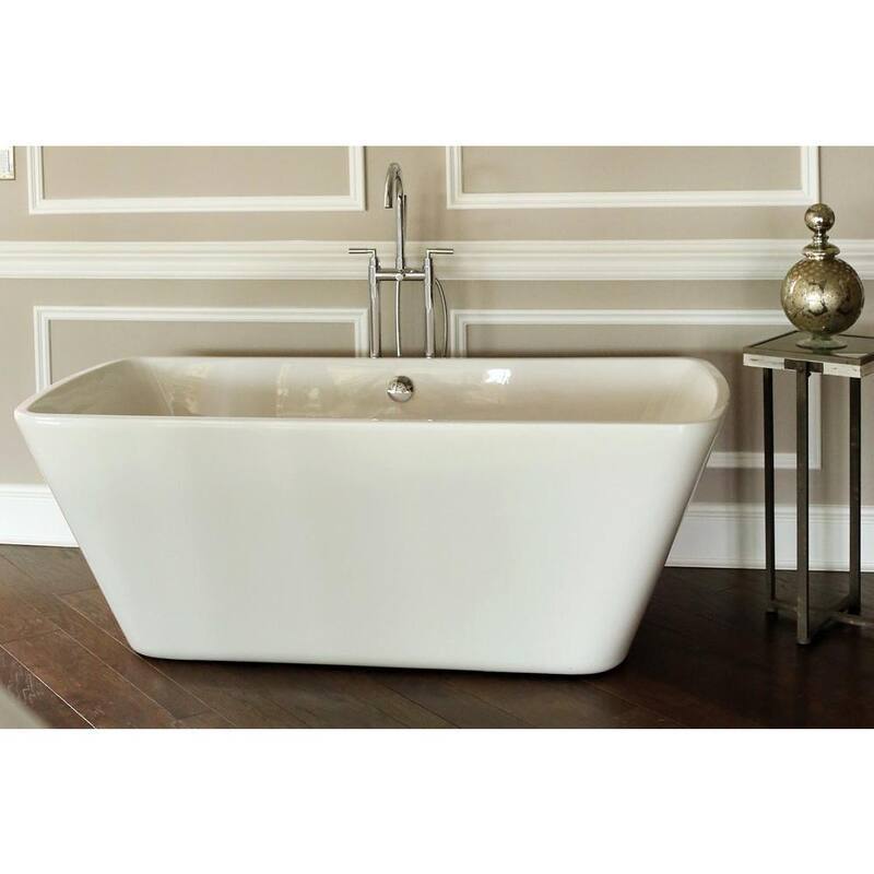 Reclaim 5.6 ft. Acrylic Rectangle Flatbottom Non-Whirlpool Bathtub in White-Paradise Island Wear
