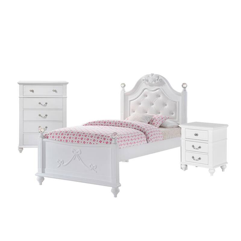 3-Piece Twin Platform Bedroom Set with Storage Trundle-Paradise Island Wear