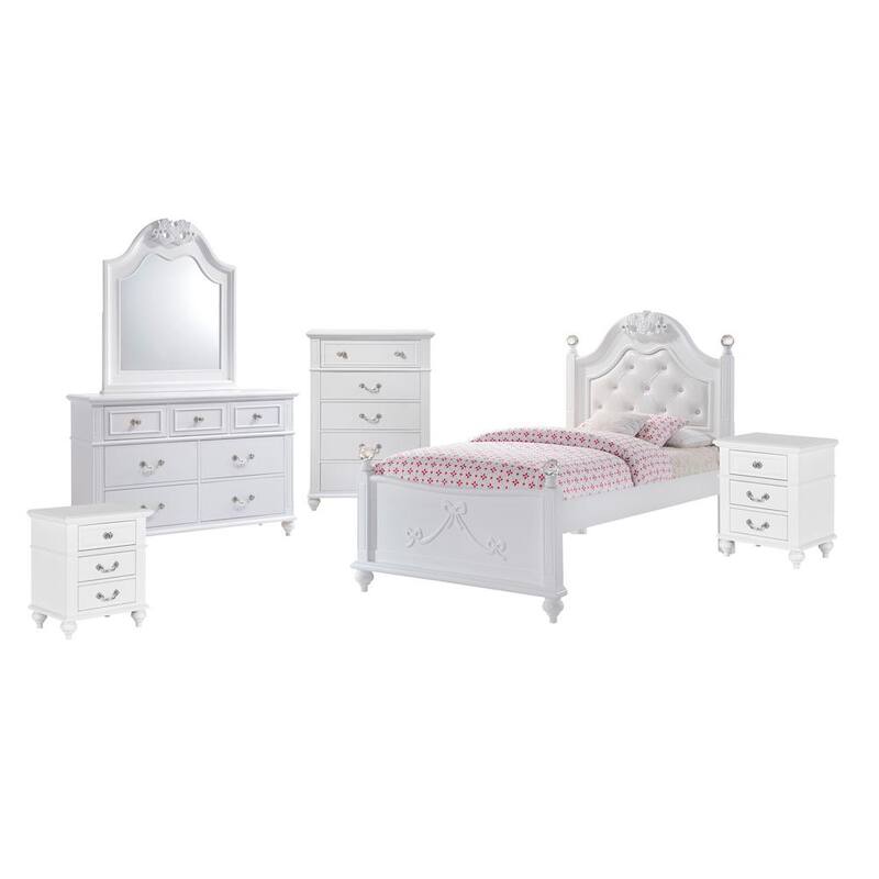 6-Piece Twin Platform Bedroom Set with Storage Trundle-Paradise Island Wear