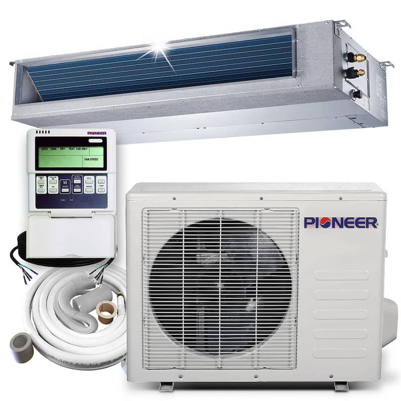 12, 000 1 Ton 21.5 Ceiling Concealed Non Ductless Split Air Conditioner with Heat Pump 208/230V-Paradise Island Wear
