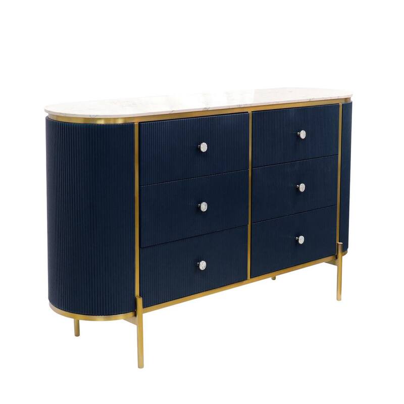 Calypso Green/Gold Sideboard with 6-Drawers-Paradise Island Wear