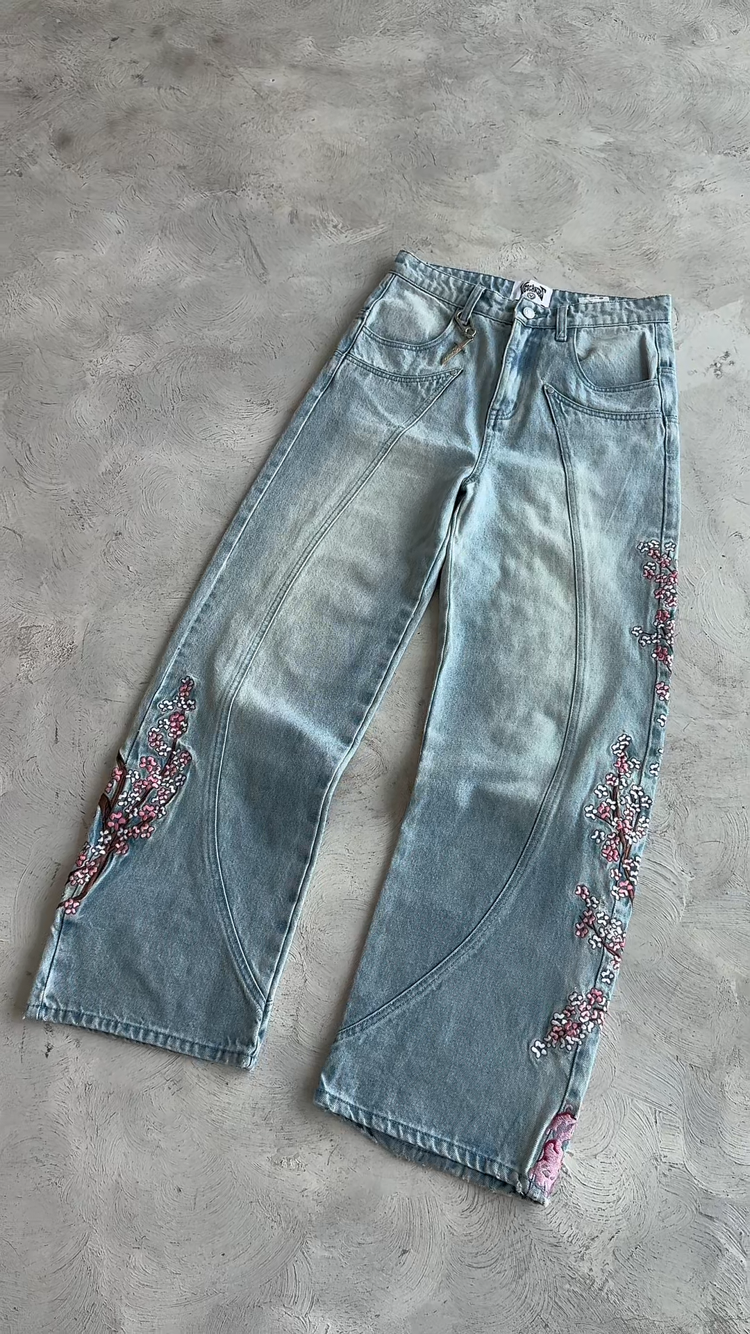 KNIGHT AND BLOSSOM EMBROIDERY DENIM