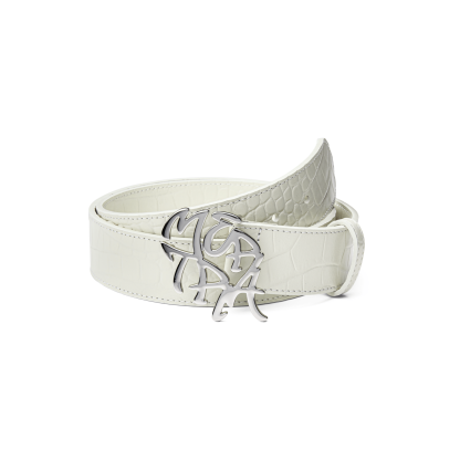 Alligator Skin Belt (White)