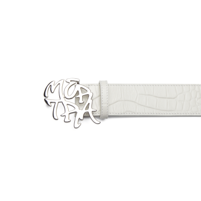 Alligator Skin Belt (White)