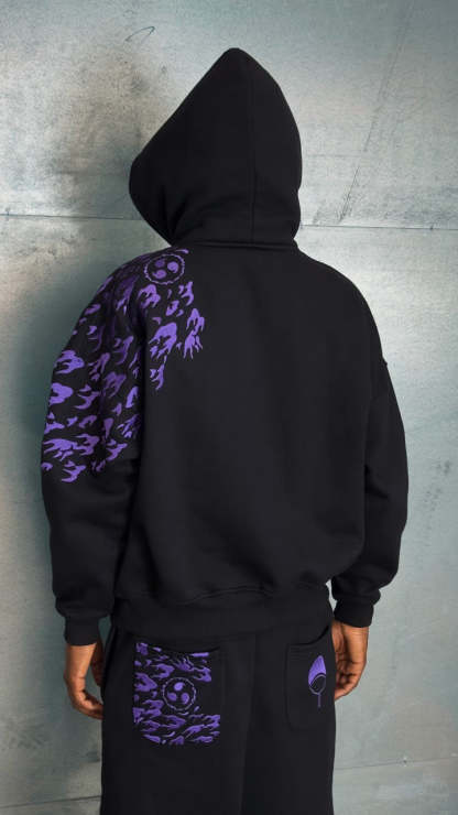 "SASUKE UCHIHA X CURSE MARKS" ZIP HOODIE