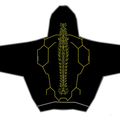 ZERO HOODIE - BLACK WITH YELLOW DETAILING