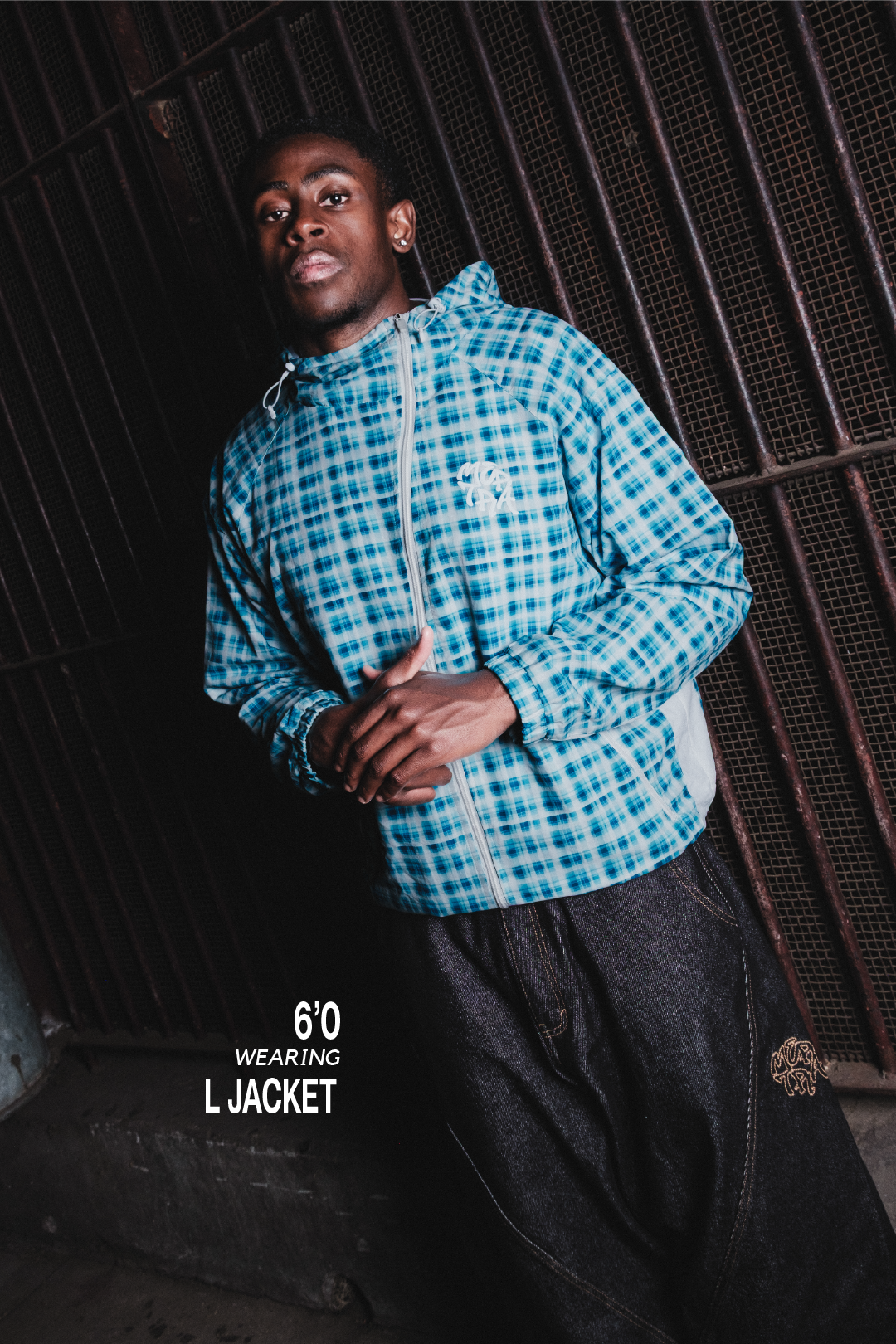 Asymmetrical Plaid Softshell (Blue)