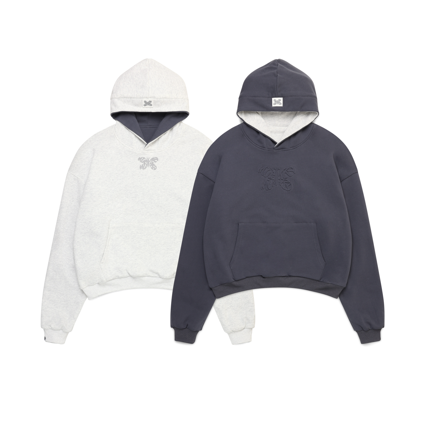 Reversible Logo Hood (Dusty Blue)