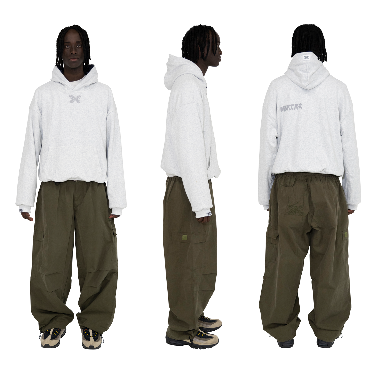 Reversible Logo Hood (Dusty Blue)