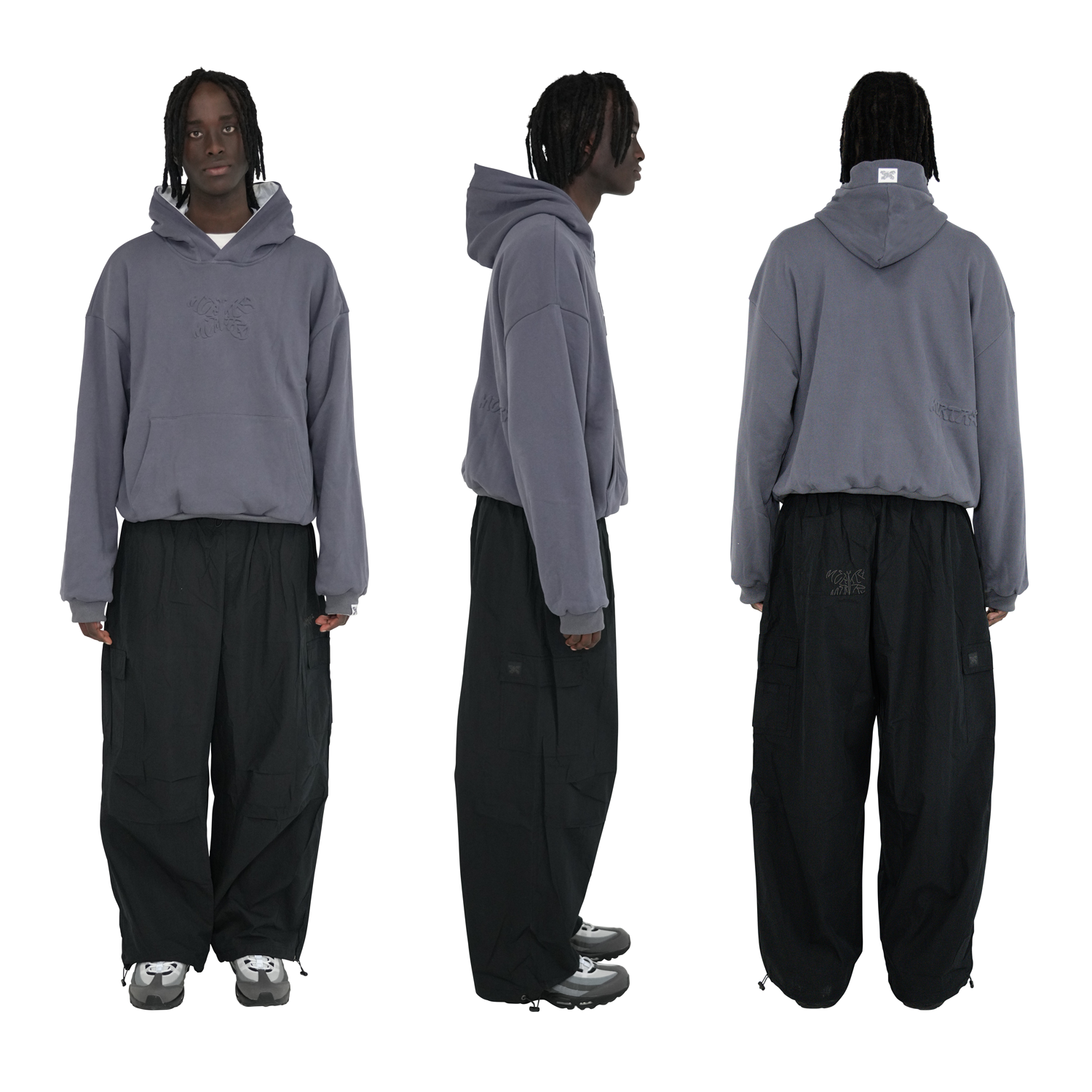 Reversible Logo Hood (Dusty Blue)