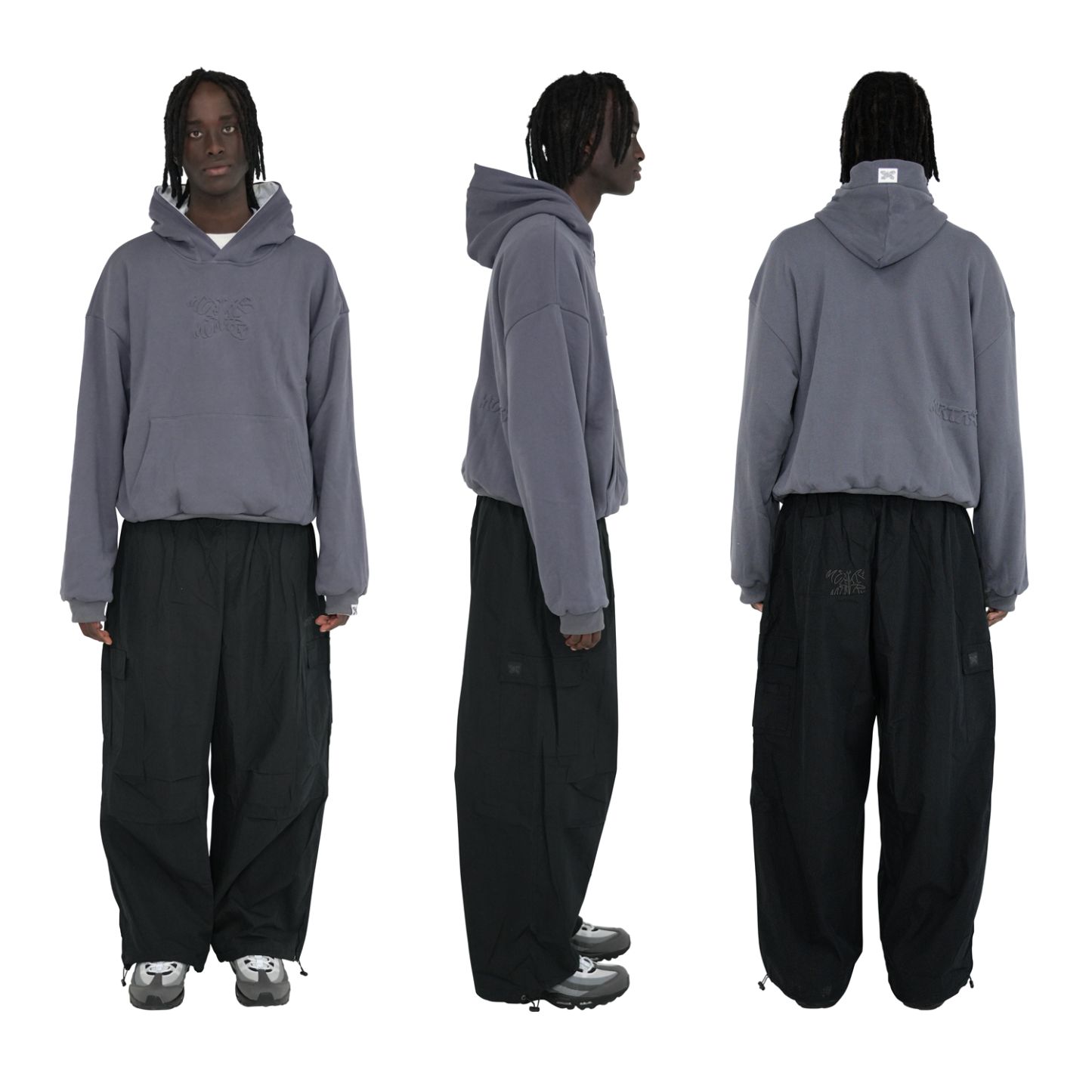 Reversible Logo Hood (Dusty Blue)