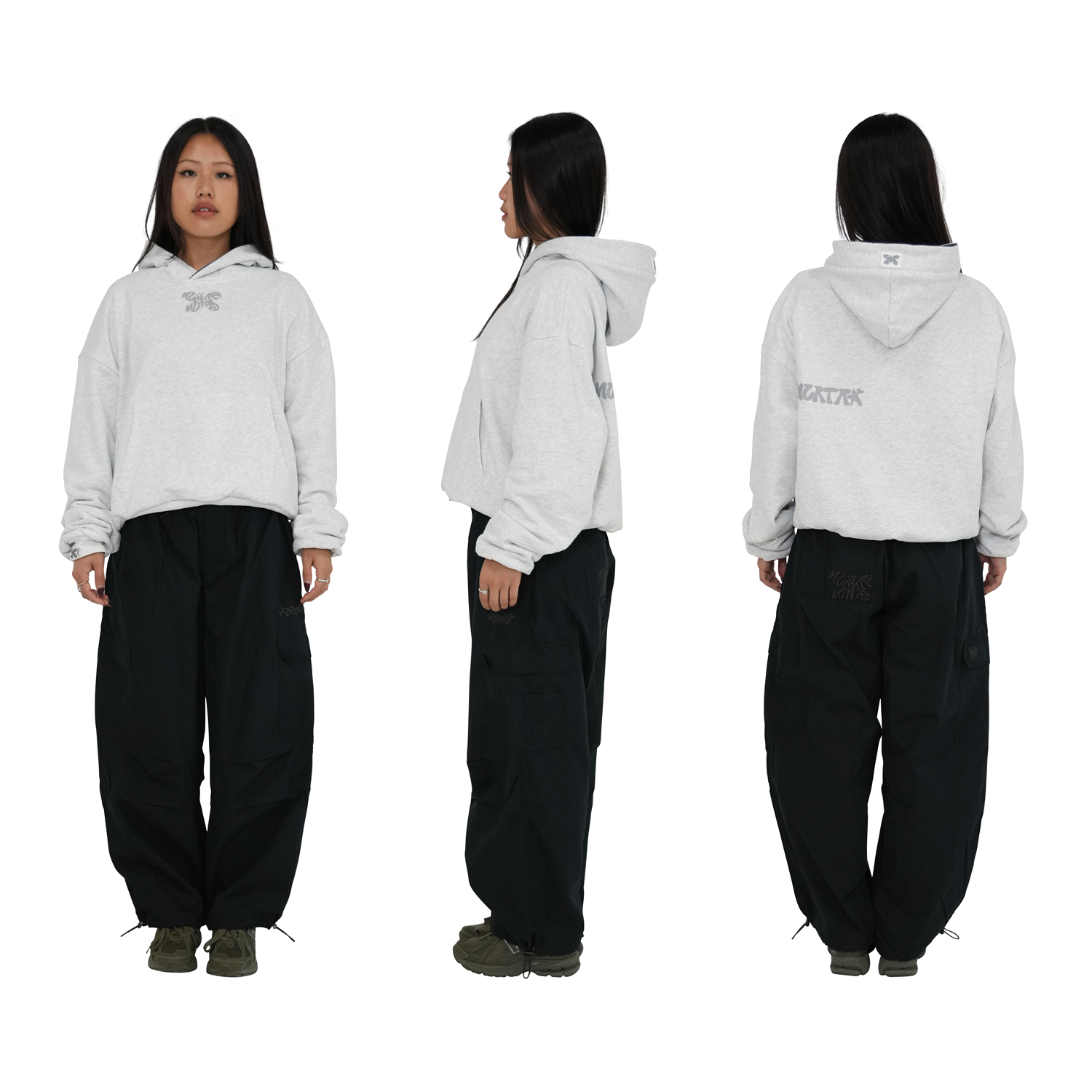 Reversible Logo Hood (Dusty Blue)