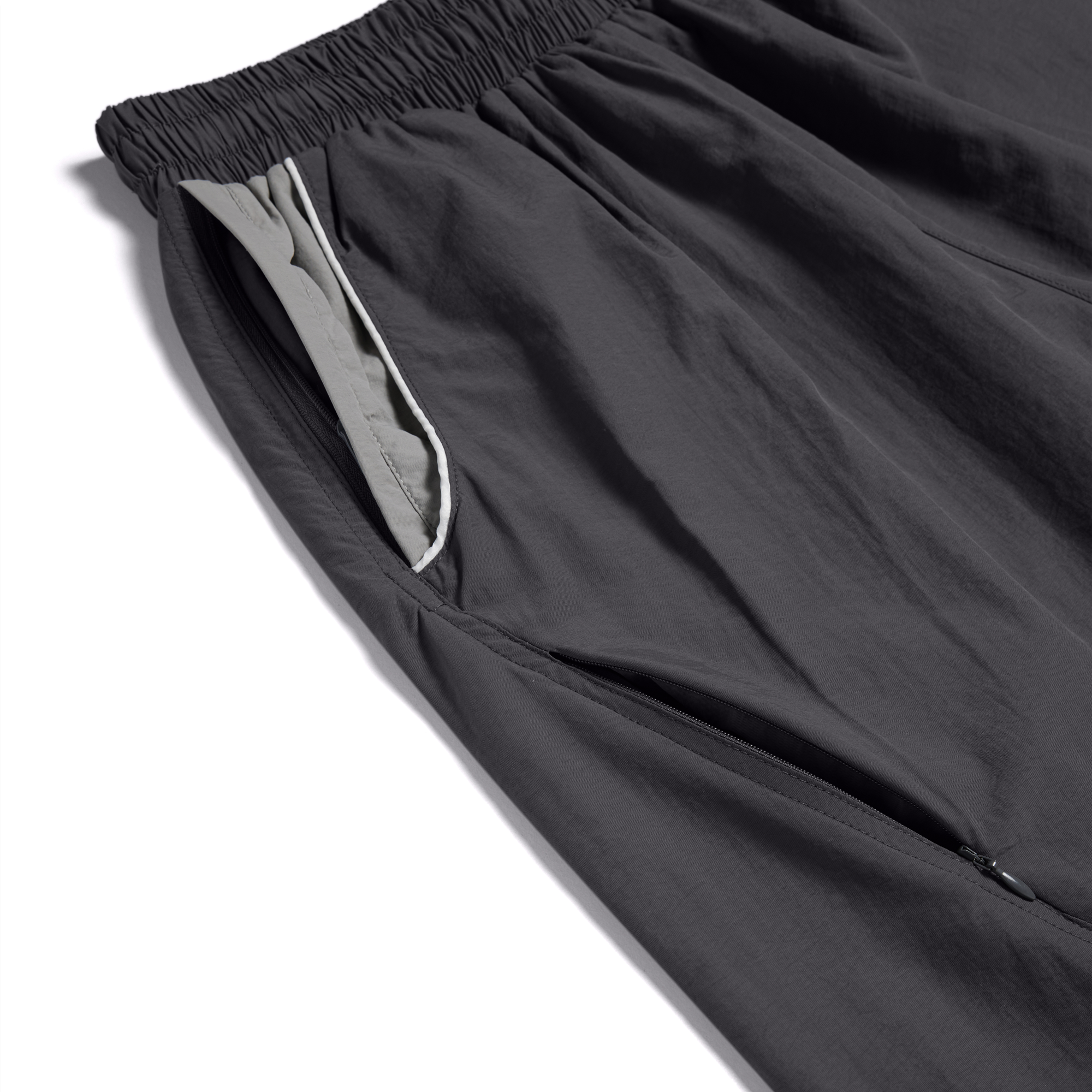 Nylon Track Pants (Grey / Grey)