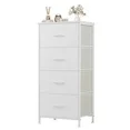 Aidoly Dresser, 4 Storage Drawers, Anti-Tip Fabric Closet Chests Organizer Tower Furniture with Wooden Top, Metal Frame, Aidoly Dresser, 4 Storage Drawers, Anti-Tip Fabric Closet Chests Organizer Tower Furniture with Wooden Top, Metal Frame, White