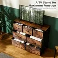 Aidoly Dresser for Bedroom, 7 Storage Drawers, Anti-Tip Wide Fabric Closet Organizer Tower Furniture, Wooden Top with Metal Frame, Rust