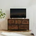 Aidoly 5-Drawer Dresser with Wooden Top, Adjustable Feet, Sturdy Metal Frame Dressers for Bedroom, Living Room, Rust