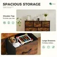 Aidoly Dresser for Bedroom, 7 Storage Drawers, Anti-Tip Wide Fabric Closet Organizer Tower Furniture, Wooden Top with Metal Frame, Rust