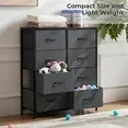 Aidoly Dresser for Bedroom, 8 Storage Drawers, Anti-Tip Fabric Closet Chests Organizer Tower Furniture with Wooden Top Metal Frame for Clothes, Living Room, Hallway, Entryway, Grey