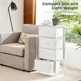 Aidoly Dresser, 4 Storage Drawers, Anti-Tip Fabric Closet Chests Organizer Tower Furniture with Wooden Top, Metal Frame, Aidoly Dresser, 4 Storage Drawers, Anti-Tip Fabric Closet Chests Organizer Tower Furniture with Wooden Top, Metal Frame, White
