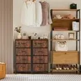 Aidoly Dresser, 4 Storage Drawers, Anti-Tip Fabric Closet Chests Organizer Tower Furniture with Wooden Top, Metal Frame, Aidoly Dresser, 4 Storage Drawers, Anti-Tip Fabric Closet Chests Organizer Tower Furniture with Wooden Top, Metal Frame, Rust