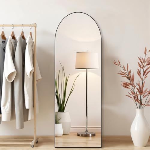 Mirror Full Length, Upgraded 16"x59" Body Wall Mirrors with Shatter-Proof Glass, Floor Standing, Hanging or Leaning, Tall Mirror with Stand Aluminum Alloy Frame for Bedroom Cloakroom