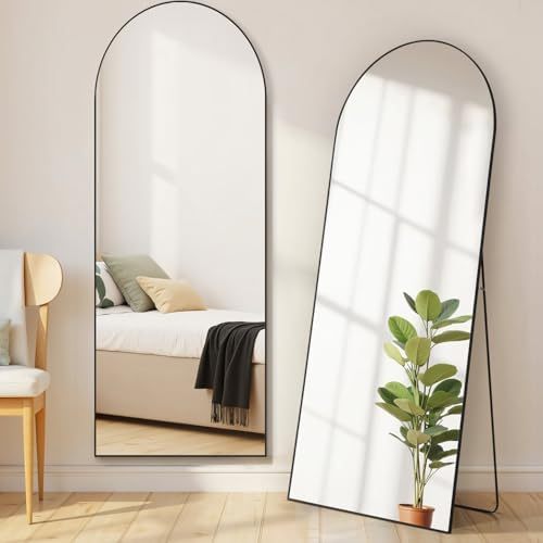 Mirror Full Length, Upgraded 16"x59" Body Wall Mirrors with Shatter-Proof Glass, Floor Standing, Hanging or Leaning, Tall Mirror with Stand Aluminum Alloy Frame for Bedroom Cloakroom