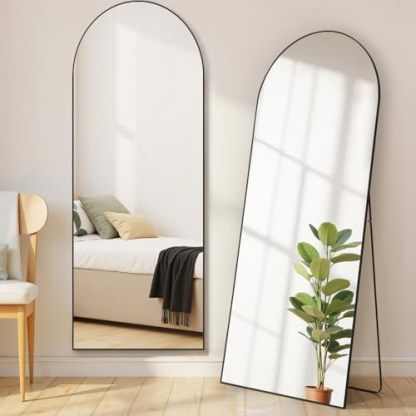 Mirror Full Length, Upgraded 16"x59" Body Wall Mirrors with Shatter-Proof Glass, Floor Standing, Hanging or Leaning, Tall Mirror with Stand Aluminum Alloy Frame for Bedroom Cloakroom