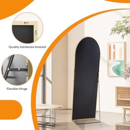 Mirror Full Length, Upgraded 16"x59" Body Wall Mirrors with Shatter-Proof Glass, Floor Standing, Hanging or Leaning, Tall Mirror with Stand Aluminum Alloy Frame for Bedroom Cloakroom