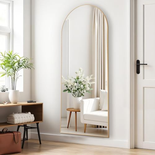 Mirror Full Length, Upgraded 16"x59" Body Wall Mirrors with Shatter-Proof Glass, Floor Standing, Hanging or Leaning, Tall Mirror with Stand Aluminum Alloy Frame for Bedroom Cloakroom