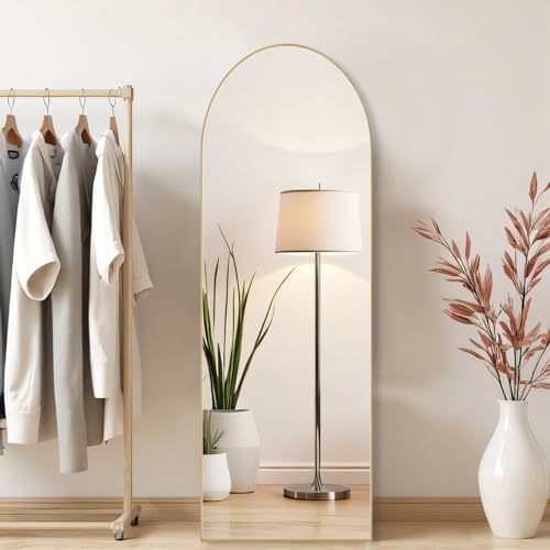 Mirror Full Length, Upgraded 16"x59" Body Wall Mirrors with Shatter-Proof Glass, Floor Standing, Hanging or Leaning, Tall Mirror with Stand Aluminum Alloy Frame for Bedroom Cloakroom