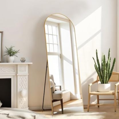 Mirror Full Length, Upgraded 16"x59" Body Wall Mirrors with Shatter-Proof Glass, Floor Standing, Hanging or Leaning, Tall Mirror with Stand Aluminum Alloy Frame for Bedroom Cloakroom