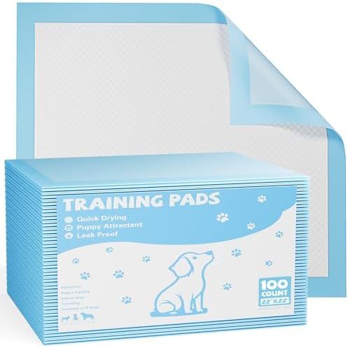 Puppy Pads, Regular Size 22"x22", 50 Count, Pee Pads for Dogs Potty Training, Ultra-Absorbent 6-Layer Leak-Proof, Quick-Dry Surface