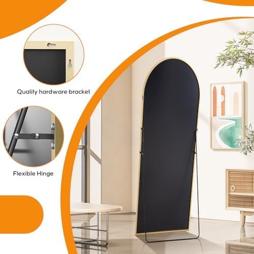 Mirror Full Length, Upgraded 16"x59" Body Wall Mirrors with Shatter-Proof Glass, Floor Standing, Hanging or Leaning, Tall Mirror with Stand Aluminum Alloy Frame for Bedroom Cloakroom