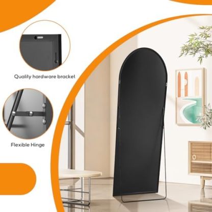 Mirror Full Length, Upgraded 16"x59" Body Wall Mirrors with Shatter-Proof Glass, Floor Standing, Hanging or Leaning, Tall Mirror with Stand Aluminum Alloy Frame for Bedroom Cloakroom