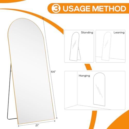 Mirror Full Length, Upgraded 16"x59" Body Wall Mirrors with Shatter-Proof Glass, Floor Standing, Hanging or Leaning, Tall Mirror with Stand Aluminum Alloy Frame for Bedroom Cloakroom