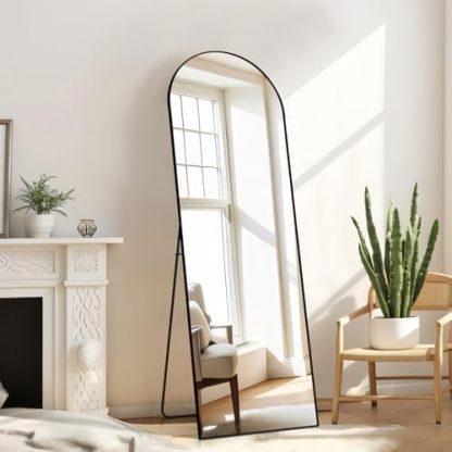 Mirror Full Length, Upgraded 16"x59" Body Wall Mirrors with Shatter-Proof Glass, Floor Standing, Hanging or Leaning, Tall Mirror with Stand Aluminum Alloy Frame for Bedroom Cloakroom