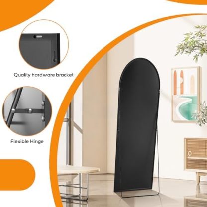 Mirror Full Length, Upgraded 16"x59" Body Wall Mirrors with Shatter-Proof Glass, Floor Standing, Hanging or Leaning, Tall Mirror with Stand Aluminum Alloy Frame for Bedroom Cloakroom