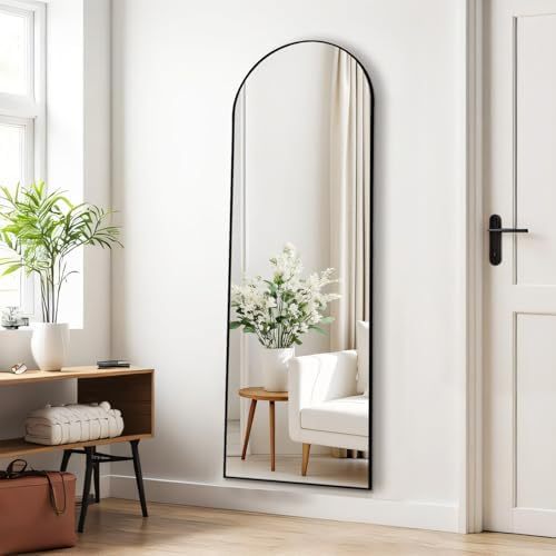 Mirror Full Length, Upgraded 16"x59" Body Wall Mirrors with Shatter-Proof Glass, Floor Standing, Hanging or Leaning, Tall Mirror with Stand Aluminum Alloy Frame for Bedroom Cloakroom