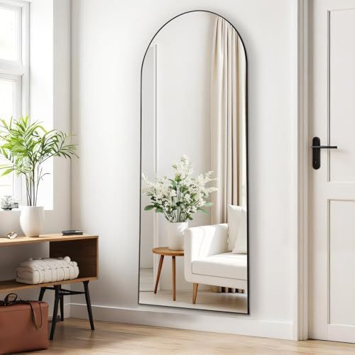 Mirror Full Length, Upgraded 16"x59" Body Wall Mirrors with Shatter-Proof Glass, Floor Standing, Hanging or Leaning, Tall Mirror with Stand Aluminum Alloy Frame for Bedroom Cloakroom