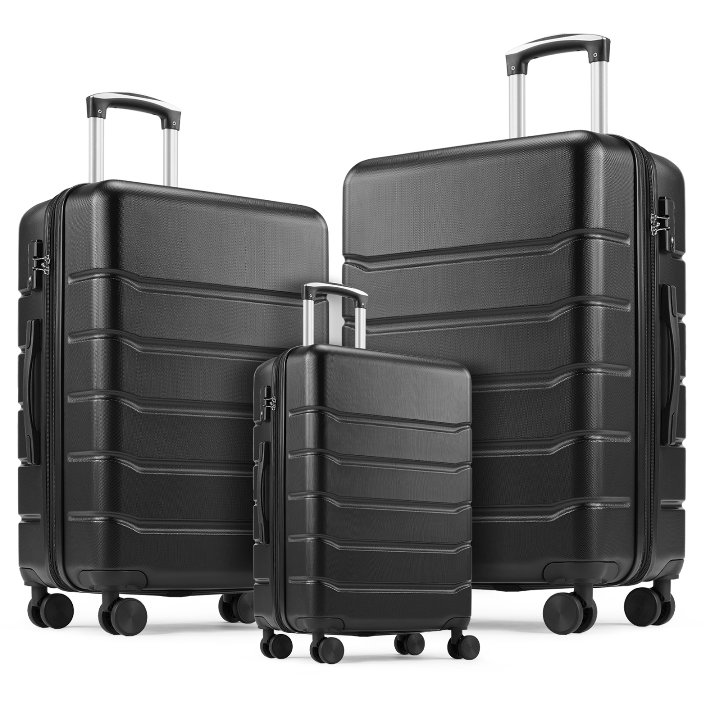 20 Inch Luggage, Hard Shell with Spinner Wheels, TSA Lock, Black