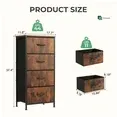 Aidoly Dresser, 4 Storage Drawers, Anti-Tip Fabric Closet Chests Organizer Tower Furniture with Wooden Top, Metal Frame, Aidoly Dresser, 4 Storage Drawers, Anti-Tip Fabric Closet Chests Organizer Tower Furniture with Wooden Top, Metal Frame, Rust