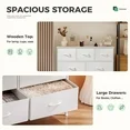 Aidoly Dresser for Bedroom, 7 Storage Drawers, Anti-Tip Wide Fabric Closet Organizer Tower Furniture, Wooden Top with Metal Frame, White